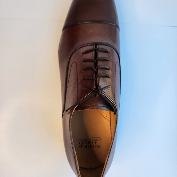 Warfield & Grand Men's Shoe Leather Brown Lace Dress Shoe - Picture 3 of 6